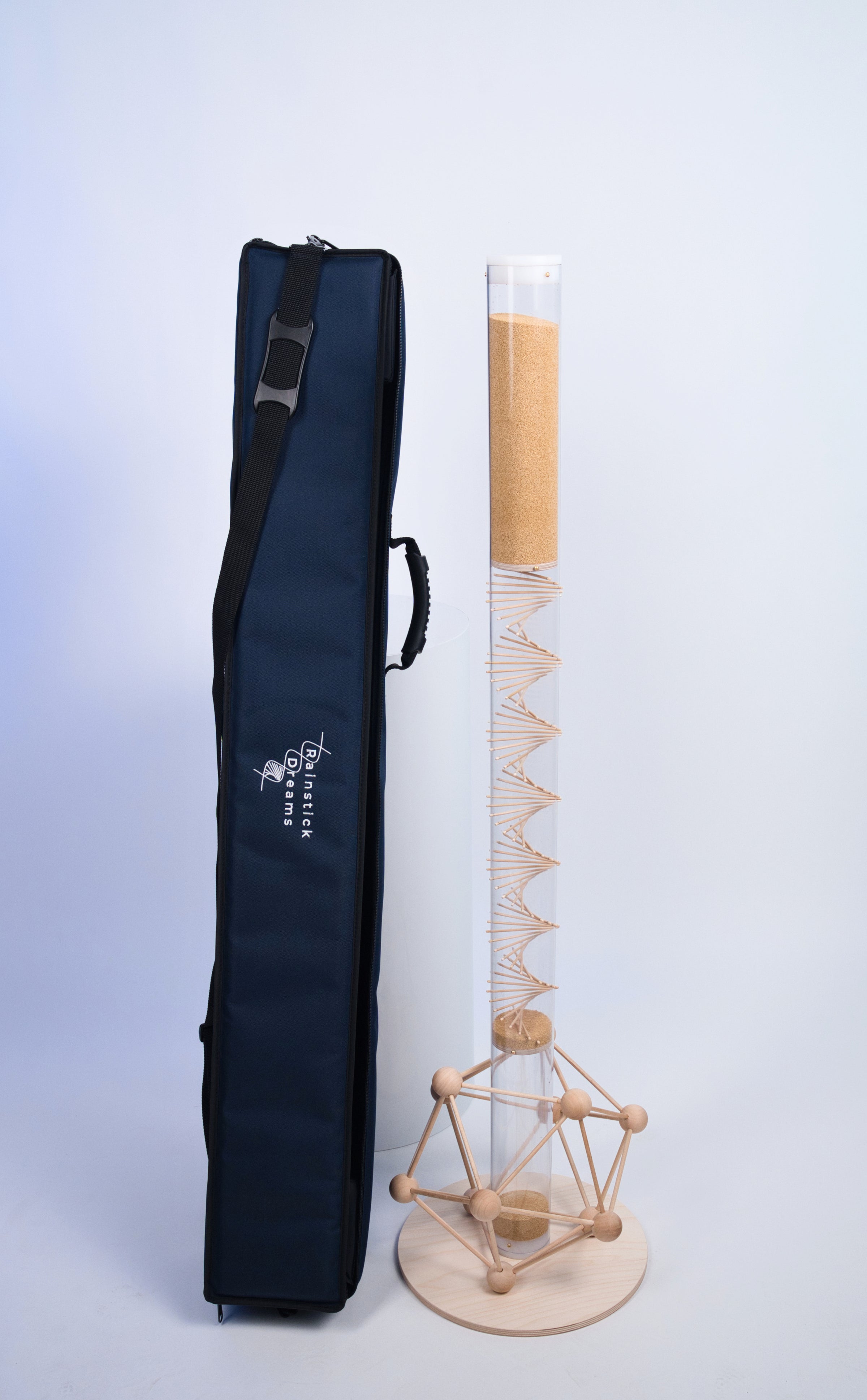Large Amaranth Complete Bundle – Rainstick, Stand & Carrying Case