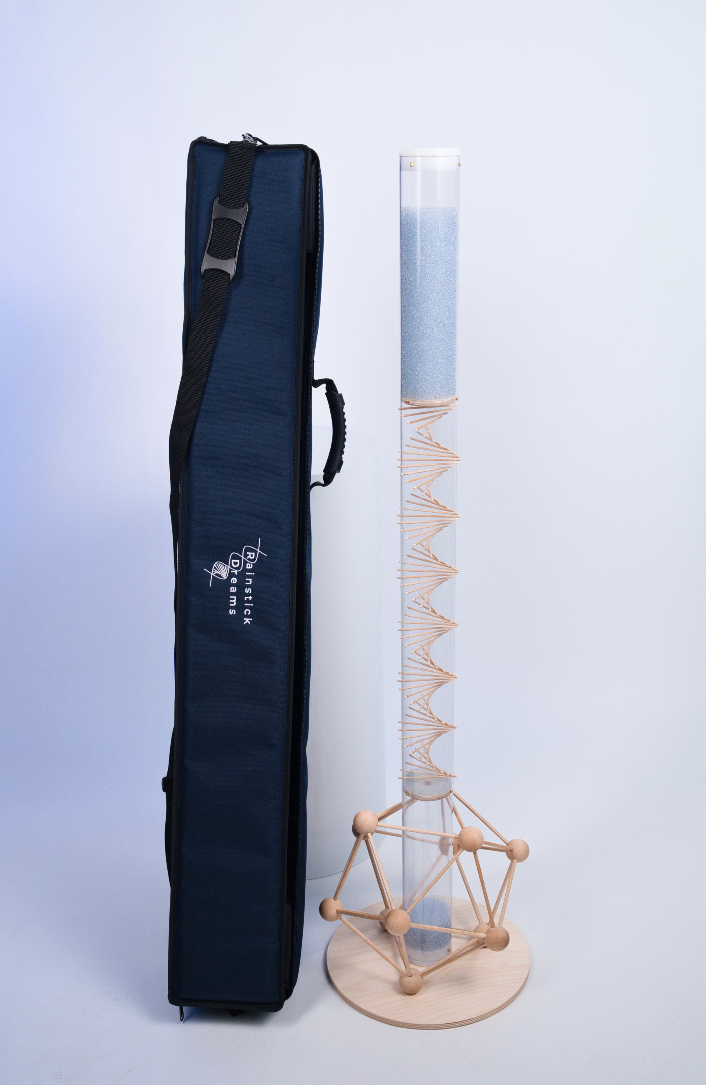 Large Crystalline Complete Bundle – Rainstick, Stand & Carrying Case