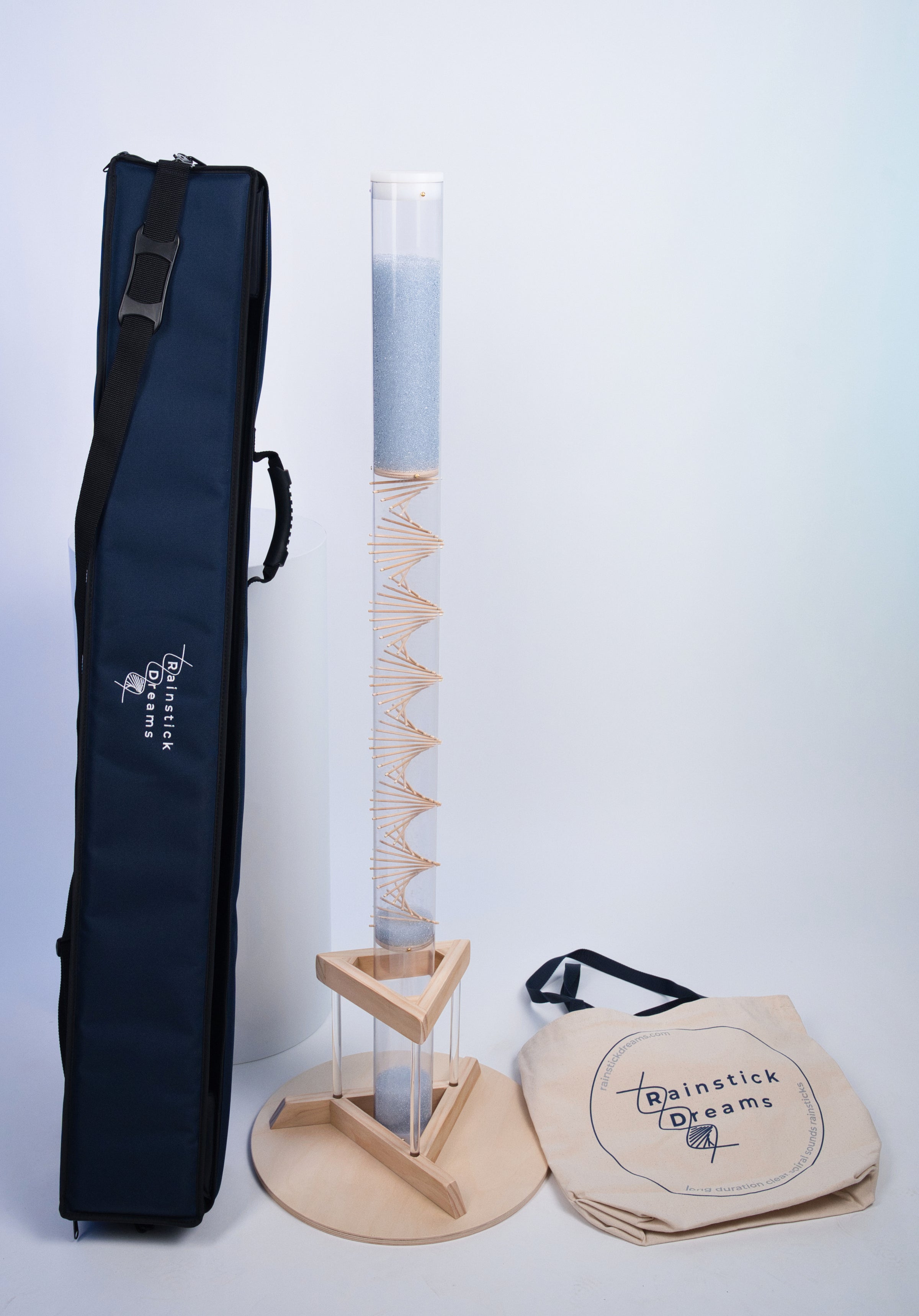 Large Crystalline Complete Bundle – Rainstick, Stand & Carrying Case
