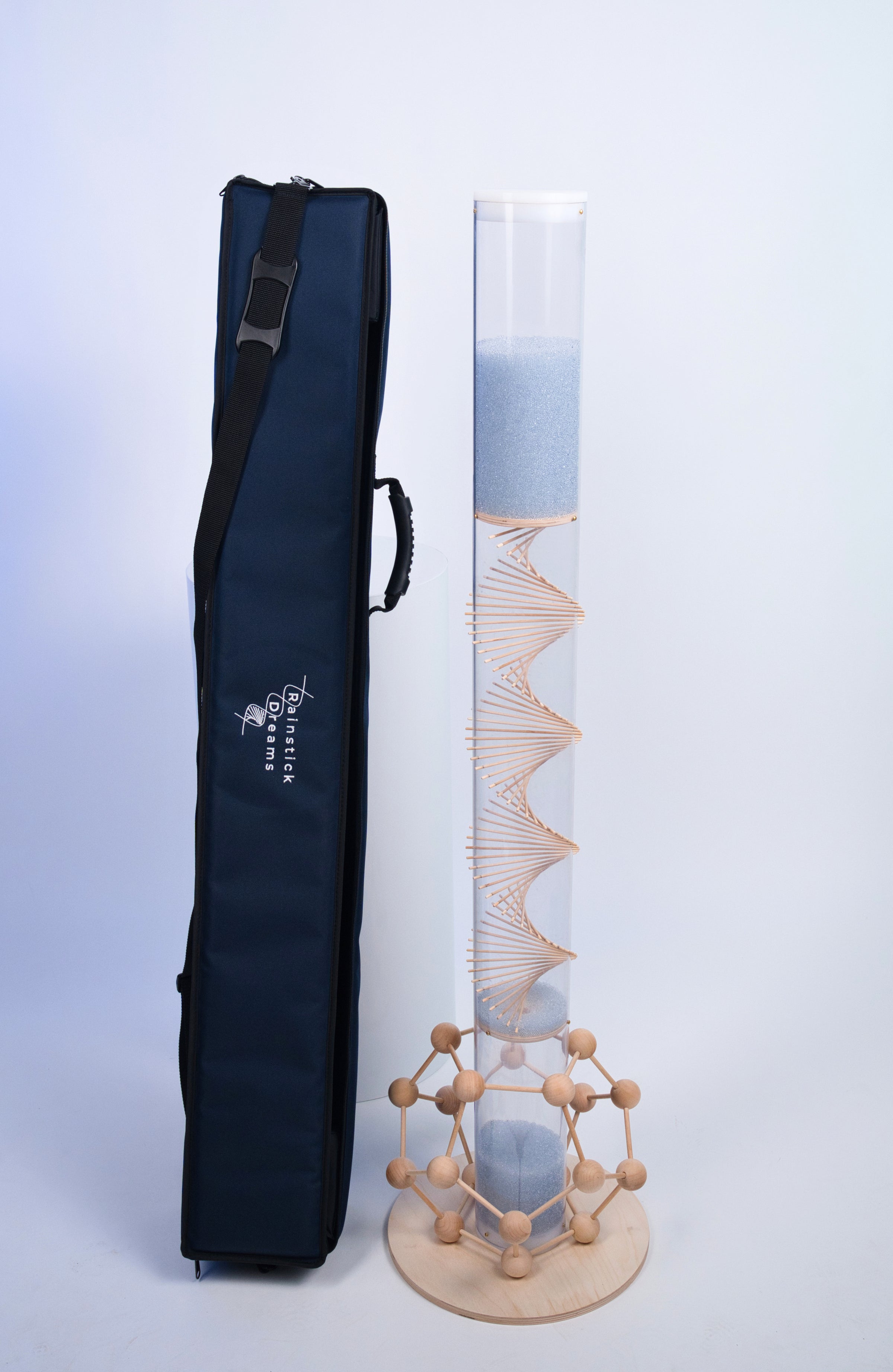 Extra Large Crystalline Complete Bundle – Rainstick, Stand & Carrying Case
