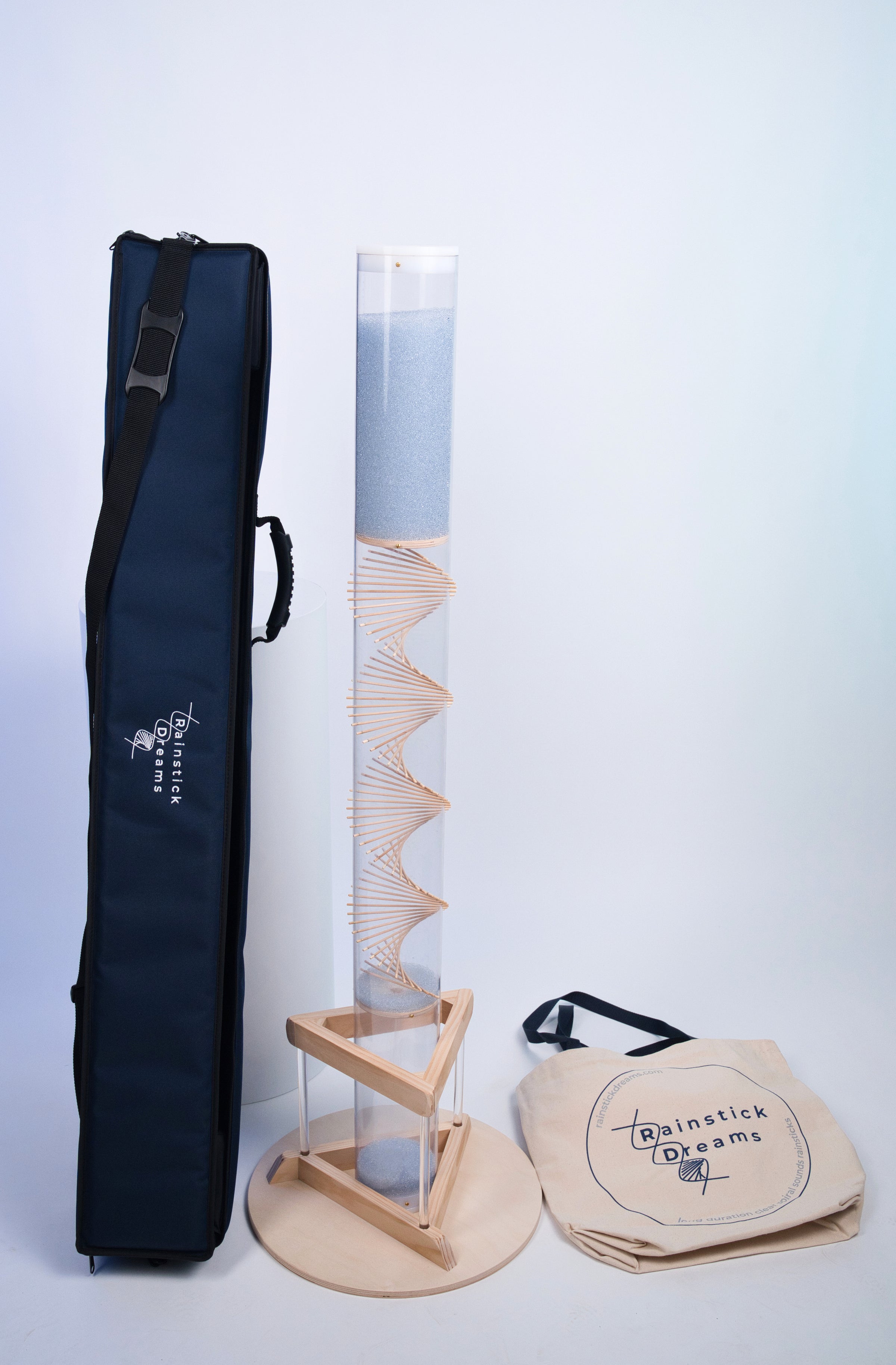 Extra Large Crystalline Complete Bundle – Rainstick, Stand & Carrying Case