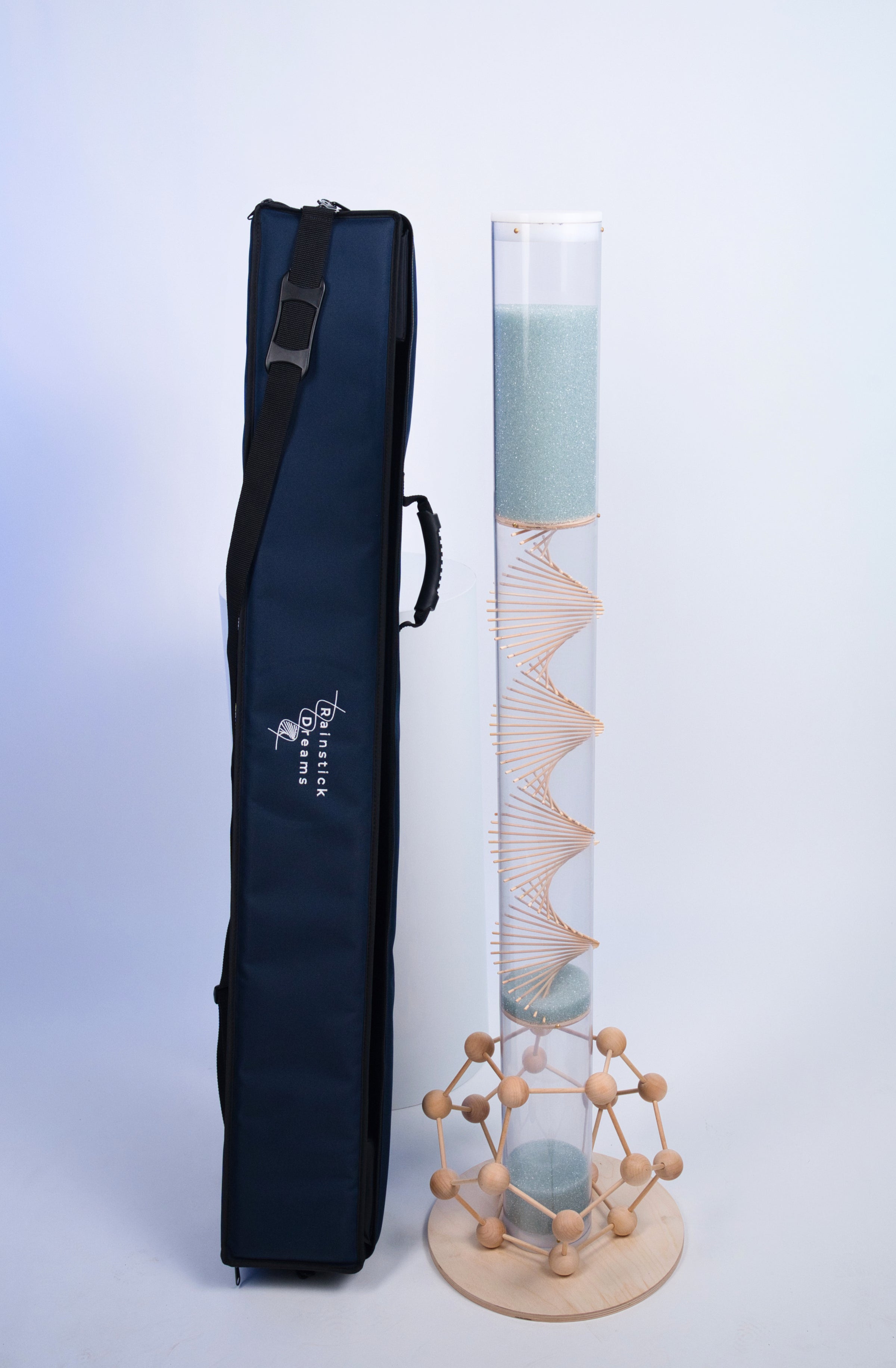 Extra Large Glass Microbeads Complete Bundle – Rainstick, Stand & Carrying Case