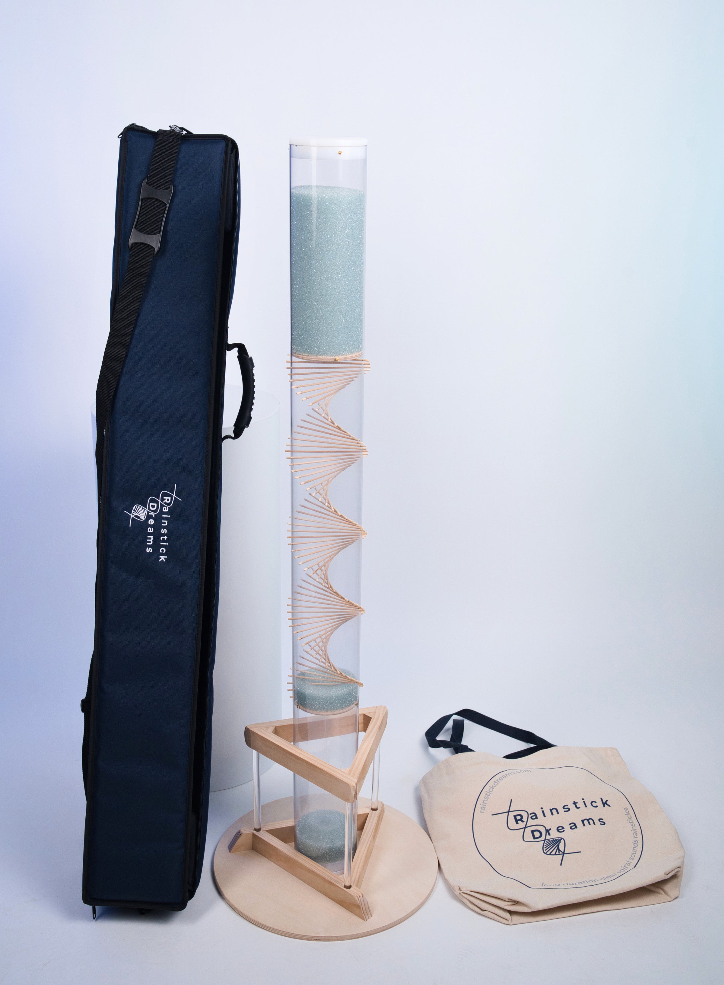 Extra Large Glass Microbeads Complete Bundle – Rainstick, Stand & Carrying Case