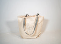 RD Shimmering Logo Tote – Metallic Silver on Canvas