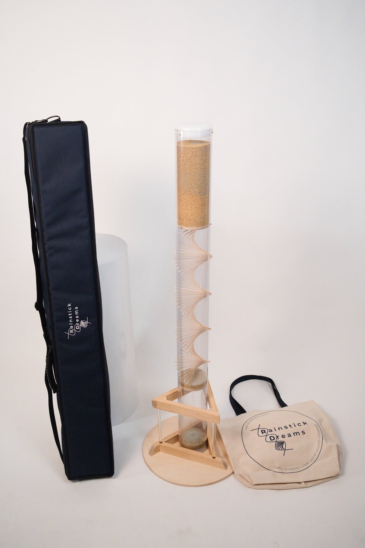 Extra Large Golden Hour Complete Bundle – Rainstick, Stand & Carrying Case