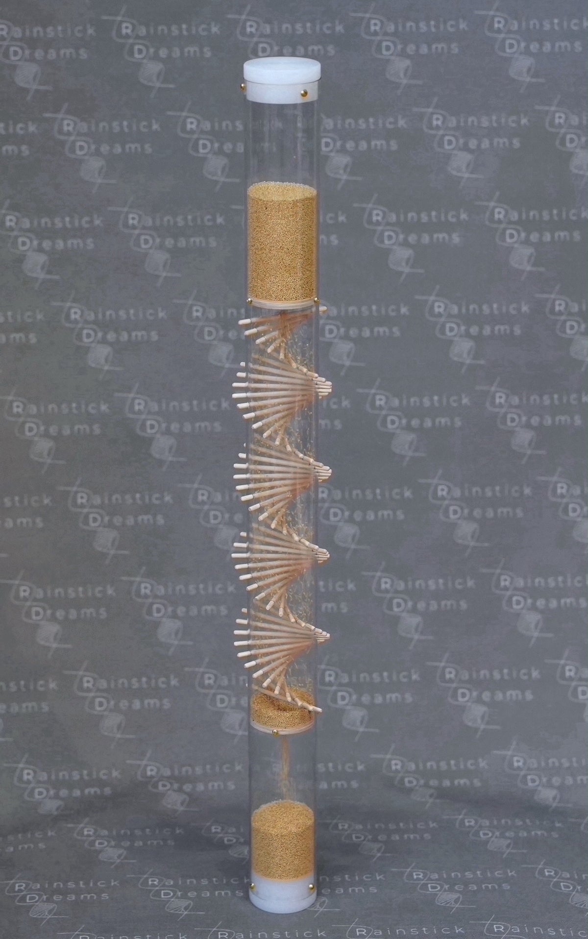 small amaranth spiral sounds rain stick by Rainstick Dreams. 2 minute timeout of peaceful rain sound for your desk, tabletop, bedside or mantle